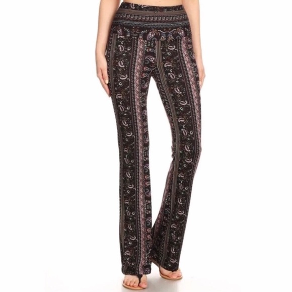 colorsandbloom Pants - Last! Boho Paisley Print Flare Pants